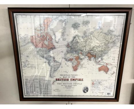 A limited edition 'map of the British Empire' print. Image 60cm x 52cm