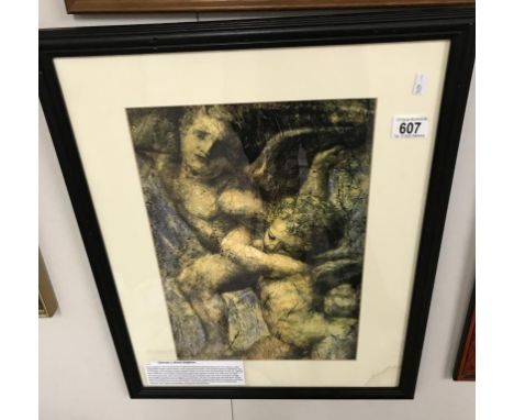 A framed & glazed print 'Cherubs' by Brent Heighton. Image 26cm x 38cm