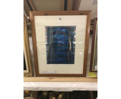 A framed & glazed contemporary abstract lithograph 'Requiescence' series 1956 signed by Anita Ford. Image 30cm x 40cm
