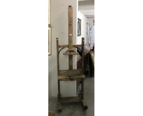 A 19th century oak artist's studio easel