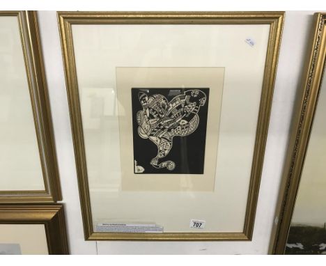 A framed & glazed woodcut print by Blatt Fur by Wassily Kandinsky 1866 - 1944. Image 22.5cm x 30cm