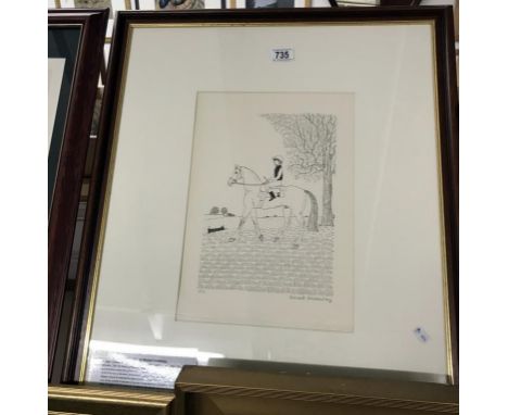 A framed & glazed limited edition print 'point to point' signed Vincent Haddelsey. Image 25cm x 37cm