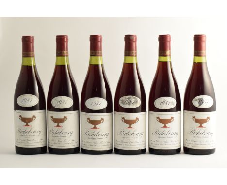 Richebourg 1987 Domaine Gros Frère &amp; Soeur(bin-soiled &amp; damp-affected labels - 1 nicked &amp; lightly creased, 4 slig
