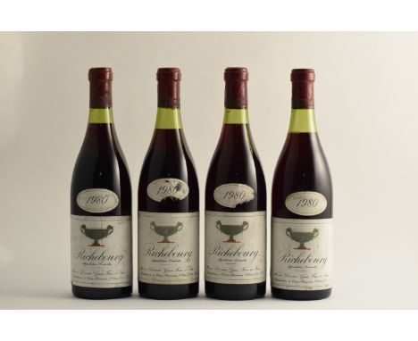 Richebourg 1980 Domaine Gros Frère &amp; Soeur(u. 1 x 3cms below base of capsule; bin-soiled &amp; damp-affected labels - 2 n