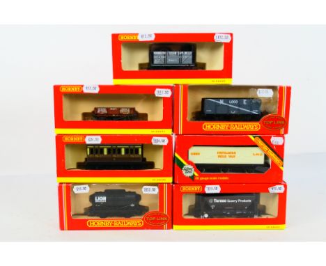 Hornby - Seven boxed OO gauge freight and passenger rolling stock items. Lot includes Hornby R6502 12T tank wagon 'Lion Emuls