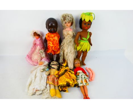 OK - Migliorati - Chiltern - A collection of vintage dolls including a flamenco dancer, a bridal doll, a rag doll, an OK brid