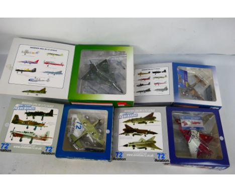 72 Aviation - Four boxed diecast 1:72 scale military aircraft from 72 Aviation. Lo=t consists of AV7227002 Short Tucano T1 Di