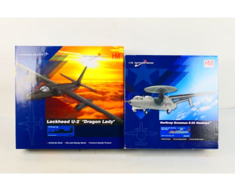 Hobby Master - Two boxed diecast 1:72 scale military aircraft models from Hobby Master. Lot consists of HA4815 Gruman E-2C Ha