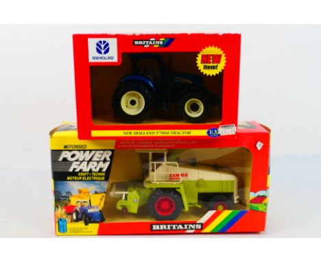 Britains. Two boxed Britains Tractors appearing in VG condition in Poor - Good boxes. #9323 Kraft + Technik Motorised. #43201