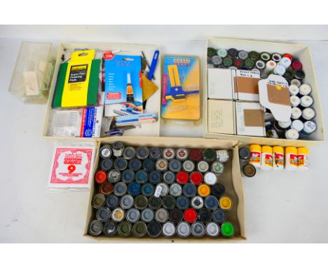 Humbrol - Xtradecal - Model Craft - Others - A large quantity of used Humbrol model paints, model making tools and accessorie