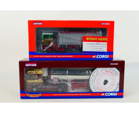 Corgi - 2 x boxed limited edition trucks in 1:50 scale, ERF EC Aggregate Tipper in Brian Harris livery number 1140 of only 20