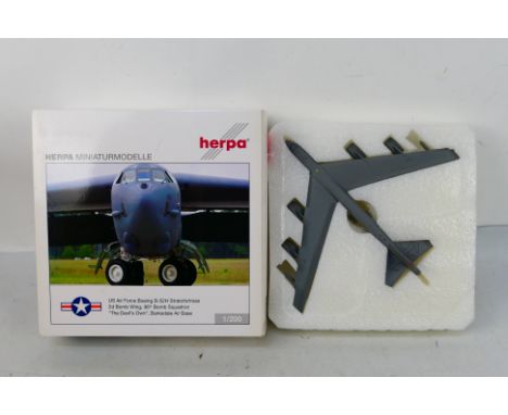 Herpa - A boxed diecast Limited Edition 1:200 scale Herpa #554619 USAF Boeing B-52H Stratofortress, 2nd Bomb Wing, 96th Bomb 