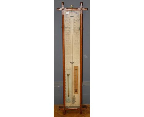An Admiral Fitzroy barometer in typical oak case, H105cm