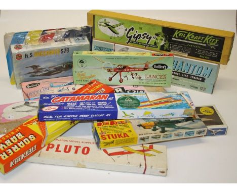 A quantity of boxed balsa wood and plastic scale models mainly with their boxes&nbsp;