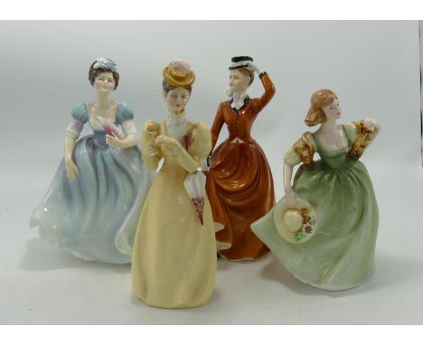 Francesca Ceramic Lady Figures: Glencorna, Lavinia, Eugenie &amp; Renaissance Figure Kathy(4) 