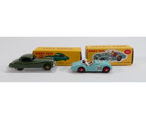 Reproduction Boxed De Agostini Dinky Jaguar 157 &amp; Triumph TR2: 