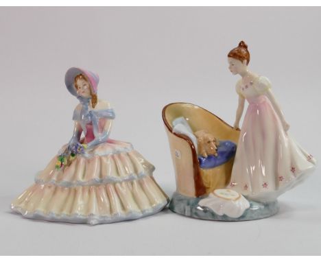 Royal Doulton Lady Figures: Beat You To It HN2871 &amp; Daydreams HN1731(2) 