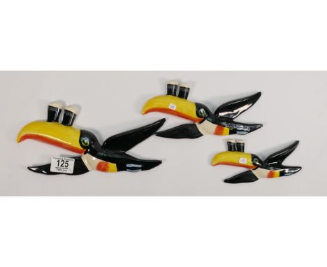 Carltonware Flight of Guinness Toucans: length of longest 26cm(3) 