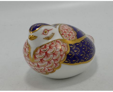 Royal Crown Derby Figure of Quail: white ceramic stopper 