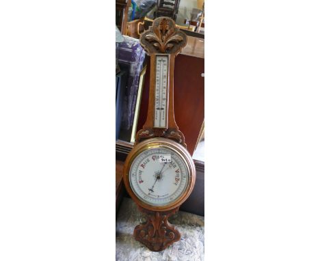 Light Oak Aneroid Barometer: height 81cm 
