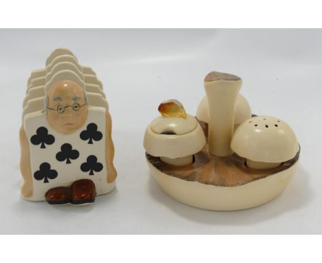Carltonware Mushroom Cruet Set: height of tallest 10cm 