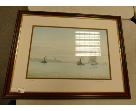 Thomas Wilkinson Limited Edition Framed Print: Entering The Tyne: frame size 52 x 67cm 