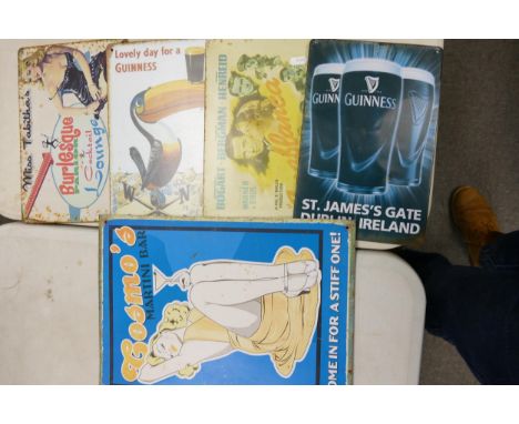 A collection of reproduction enamel type advertising signs: 