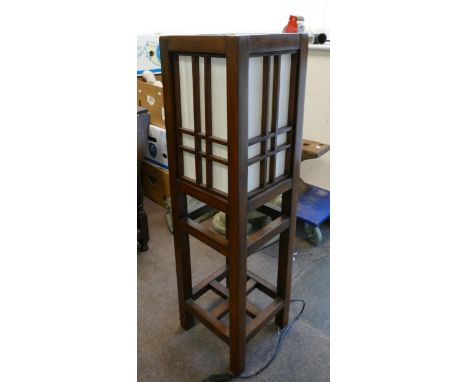 Mahogany stylish floor lamp: Standing 100cm high x 27cm x 27cm. 