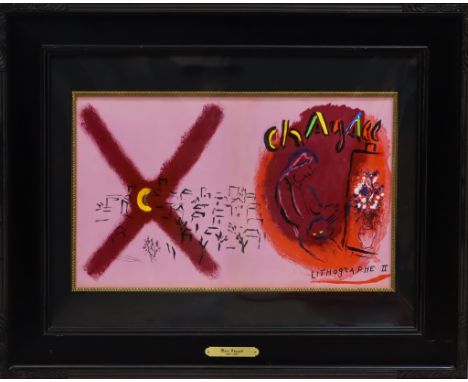 This is the lithograph cover for a book by Marc Chagall which described his lithographsfrom 1957 to 1962. The book was called