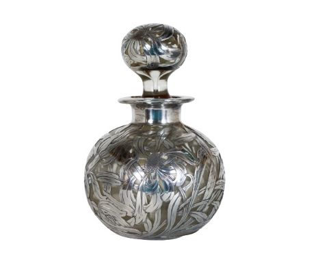 Sterling outer layer with glass insert decanter. Size: 2 x 4 in.
