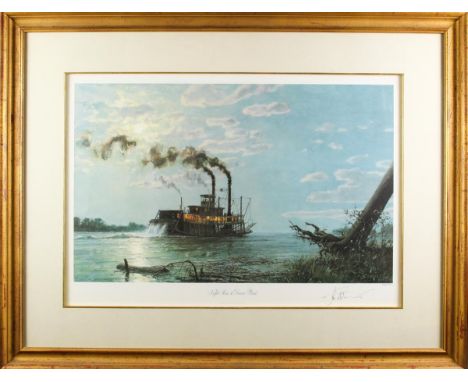 "Night Runs to Friar’s Point", lithograph signed in pencil and numbered 529/750. Published by Maritime Heritage Prints Inc. S