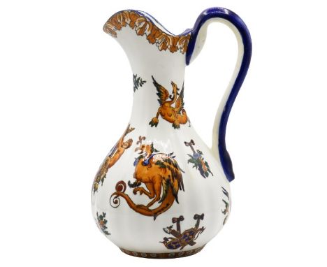 French Hand Painted Porcelain Pitcher. Size: 10 x 7 in.Please note that all sales are final. No refunds will be given under a