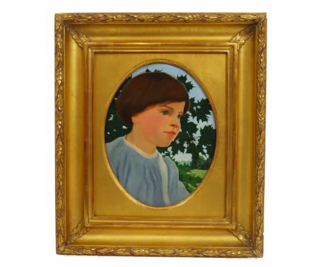 Portrait painting on wood panel by Frank Von Der Lancken. It appears to be unsigned, however it is from the personal estate o