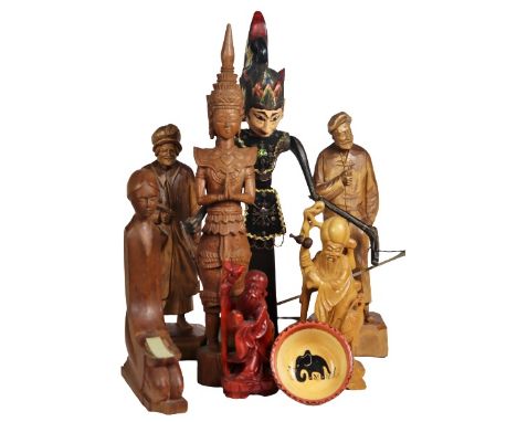 This is a fantastic group of wooden figures coming from various pasrts of Asia as well as North America. There is also 1 cera