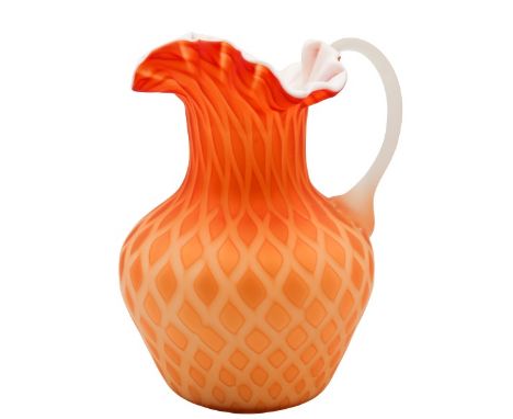 A lovely scalloped rim pitcher, Size: 9 x 7 in.