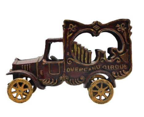 Vintage reproduction musical pipe wagon, likely by the Kenton Toy Manufacturing Company of Kenton, Ohio, which made close to 