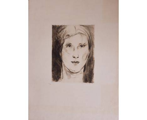 This attractive portrait is numbered IX of XXV copies in the lower left margin and has anindistinct signature in the lower ri