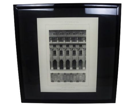 Style Louis XVI architectural print framed. Overall: 35 x 35Sight: 25 1/2 x 19 3/4
