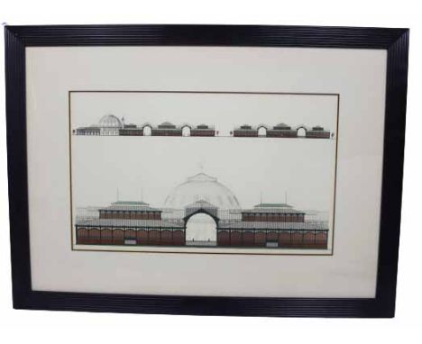 Signed architectural print.Overall: 28 1/4 x 38 1/2Sight: 14 1/225 1/2