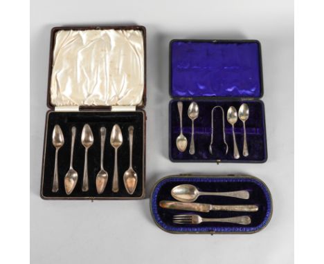 A GROUP OF SILVER FLATWAREComprising; four grapefruit spoons, Birmingham 1935, two grapefruit spoons, Sheffield 1972, four te