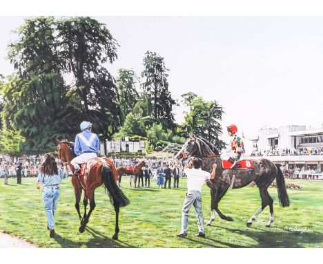 KEITH FALKINGHAM (BRITISH, 20TH/21ST CENTURY) (2)In the Paddock, Sandown 
signed 'K. Falkingham' (lower right)
watercolour
50