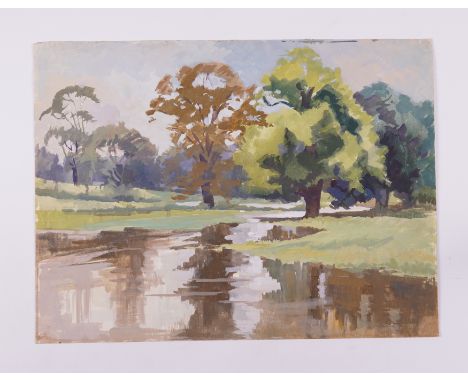 LANTA SPURRIER (BRITISH, 1905-1981) (10)Trees in a landscape with floodwater
signed 'Lanta Spurrier' (lower right)
watercolou