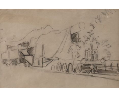 JEAN HIPPOLYTE MARCHAND (FRENCH, 1883-1940) (4)Self-portrait
ink on paper
20 x 16.5cm
together with Gun Carriage; Figures by 