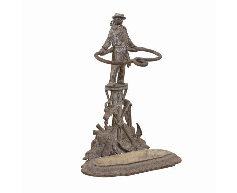 MARITIME INTEREST: A FRENCH CAST-IRON STICK/UMBRELLA STICK STAND MODELLED AS A SAILORAfter a model by Alfred Corneau,  20th C