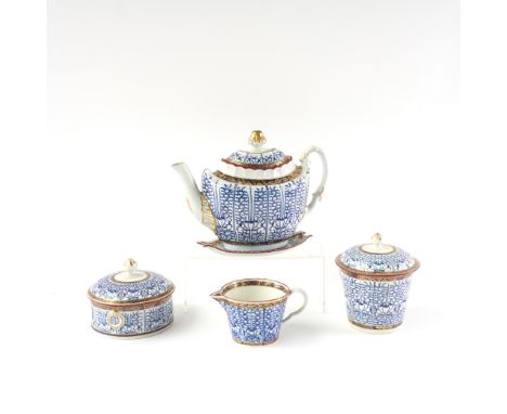 A GROUP OF ROYAL WORCESTER PORCELAIN IN THE 'ROYAL LILY' PATTERN ( 8)Late 18th century Comprising; a teapot, cover and stand;