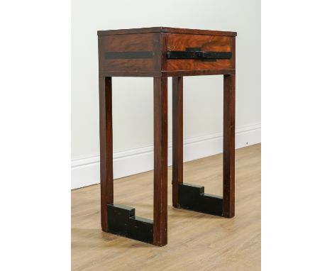 ACME PRODUCT J.J FAULKNER; AN ART DECO WALNUT SINGLE DRAWER SIDE TABLE48cm wide; 30cm deep; 76cm high