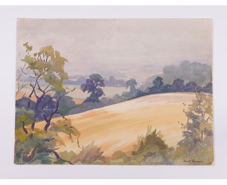 LANTA SPURRIER (BRITISH, 1905-1981) (9)View across fields
signed 'Lanta Spurrier' (lower right)
watercolour
38 x 51cm
(unfram