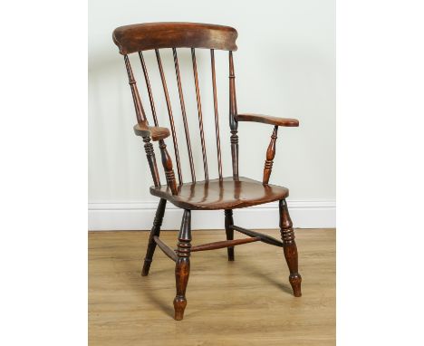 A 19TH CENTURY ASH FRAMED STICK BACK ARMCHAIR65cm wide; 108cm highGood overall condition minor old marks and scratches all ov