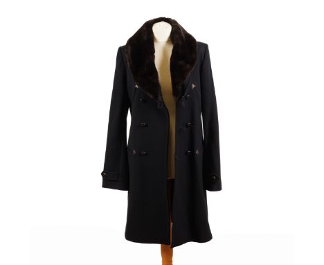 PAUL & JOE: TWO NAVY BLUE DUFFLE STYLE COATS (5)Each with faux fur detachable collars, one size M and the other L, a Katharin