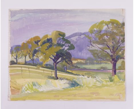 LANTA SPURRIER (BRITISH, 1905-1981) (10)Trees in a landscape, downland beyond
watercolour and bodycolour
40.5 x 51cm
(unframe